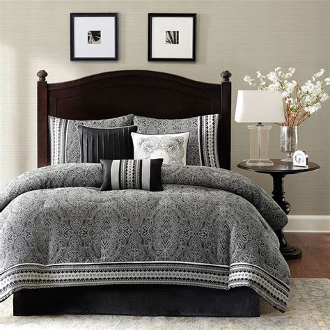 cal king black comforter set|More.